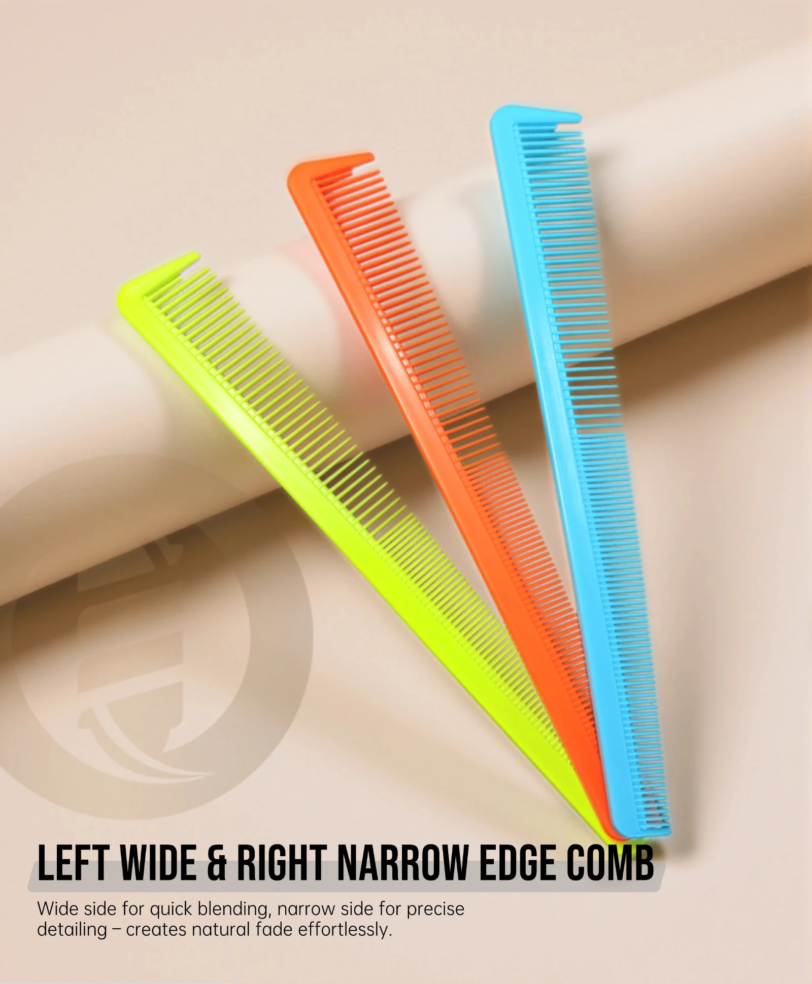 2Pcs NEW Professional Barber Dual Spining Comb Wide and Fine Tooth Cutting Comb Taper Comb for Salon Hairdressing Accessories