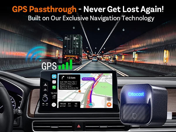 Ottocast Mini Core Wireless CarPlay Adapter Android Auto Adapter Wired to Wireless Dongle Fast Auto Reconnect Plug and Play NEW