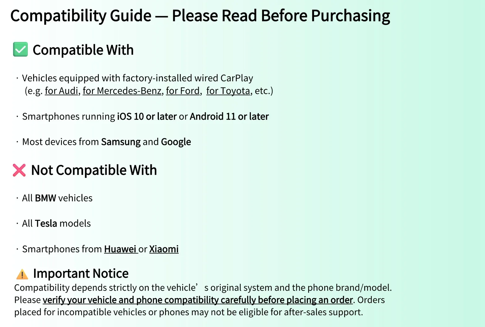 Ottocast Mini Core Wireless CarPlay Adapter Android Auto Adapter Wired to Wireless Dongle Fast Auto Reconnect Plug and Play NEW