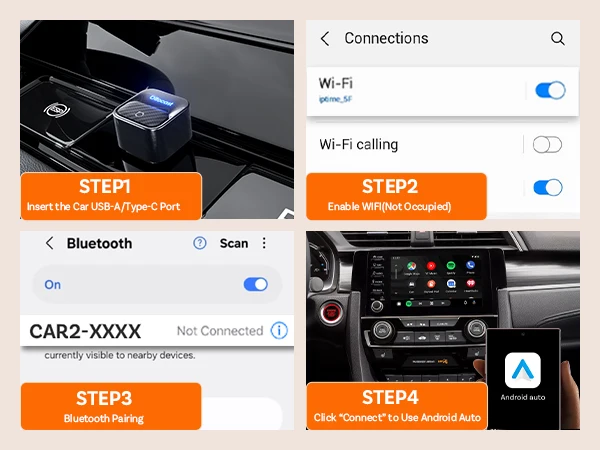 Ottocast Mini Core Wireless CarPlay Adapter Android Auto Adapter Wired to Wireless Dongle Fast Auto Reconnect Plug and Play NEW