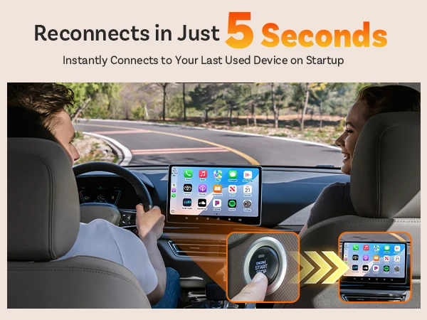 Ottocast Mini Core Wireless CarPlay Adapter Android Auto Adapter Wired to Wireless Dongle Fast Auto Reconnect Plug and Play NEW