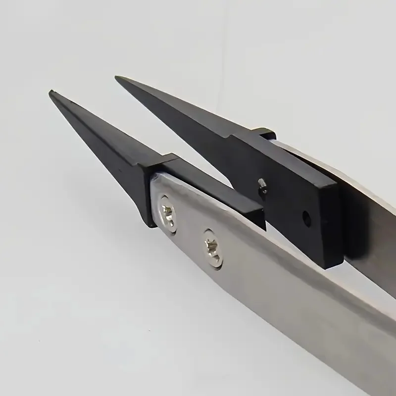ESD-Safe Precision Tweezers – Anti-Static Tips & Heavy-Duty Metal Construction, Ideal for Electronics & Jewelry Repair