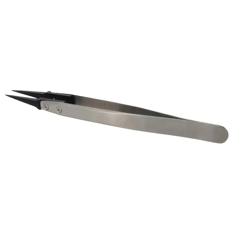 ESD-Safe Precision Tweezers – Anti-Static Tips & Heavy-Duty Metal Construction, Ideal for Electronics & Jewelry Repair