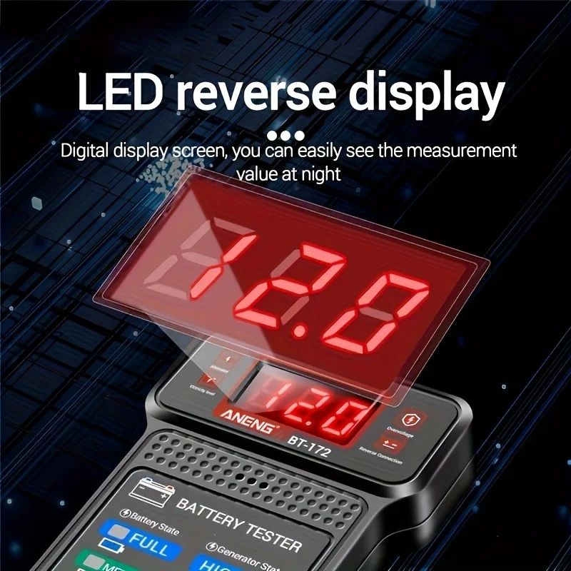 Smart Car Battery Tester, Suitable for Home Self-Checking/Repair Shops, One-Click Diagnosis of Life Span and Capacity, Quick Fault Identification, Intuitive Data Display, Compatible with Multiple Car Models, a Tester That Can Be Used in 10 Different Scenarios
