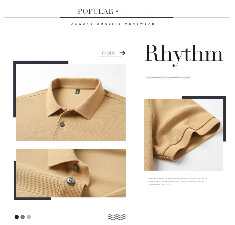 Men's premium summer polo shirt, quick drying, breathable, casual, business fashion, sports, short sleeved, men's clothing