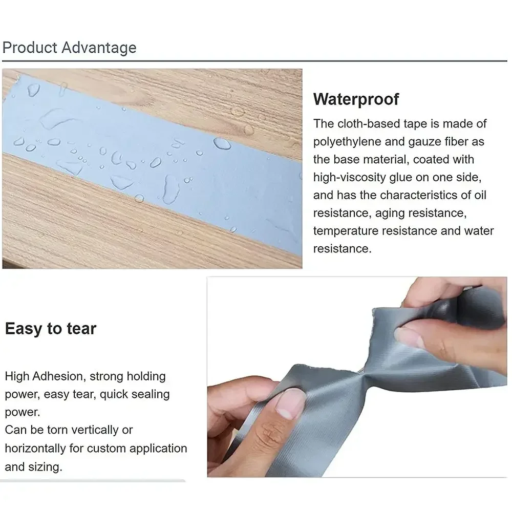 Super Sticky Cloth Duct Tape - Heavy Duty Industrial Adhesive Tape Waterproof for Carpet Binding Floor Repair Bundling