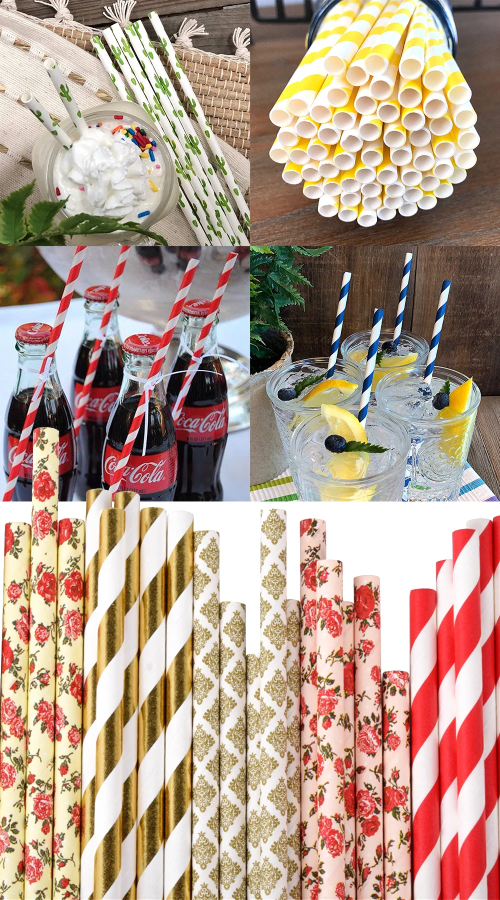 25pcs Metallic Gold heart star Foil Stripe Paper Straws Silver chevron Wedding Party Decor