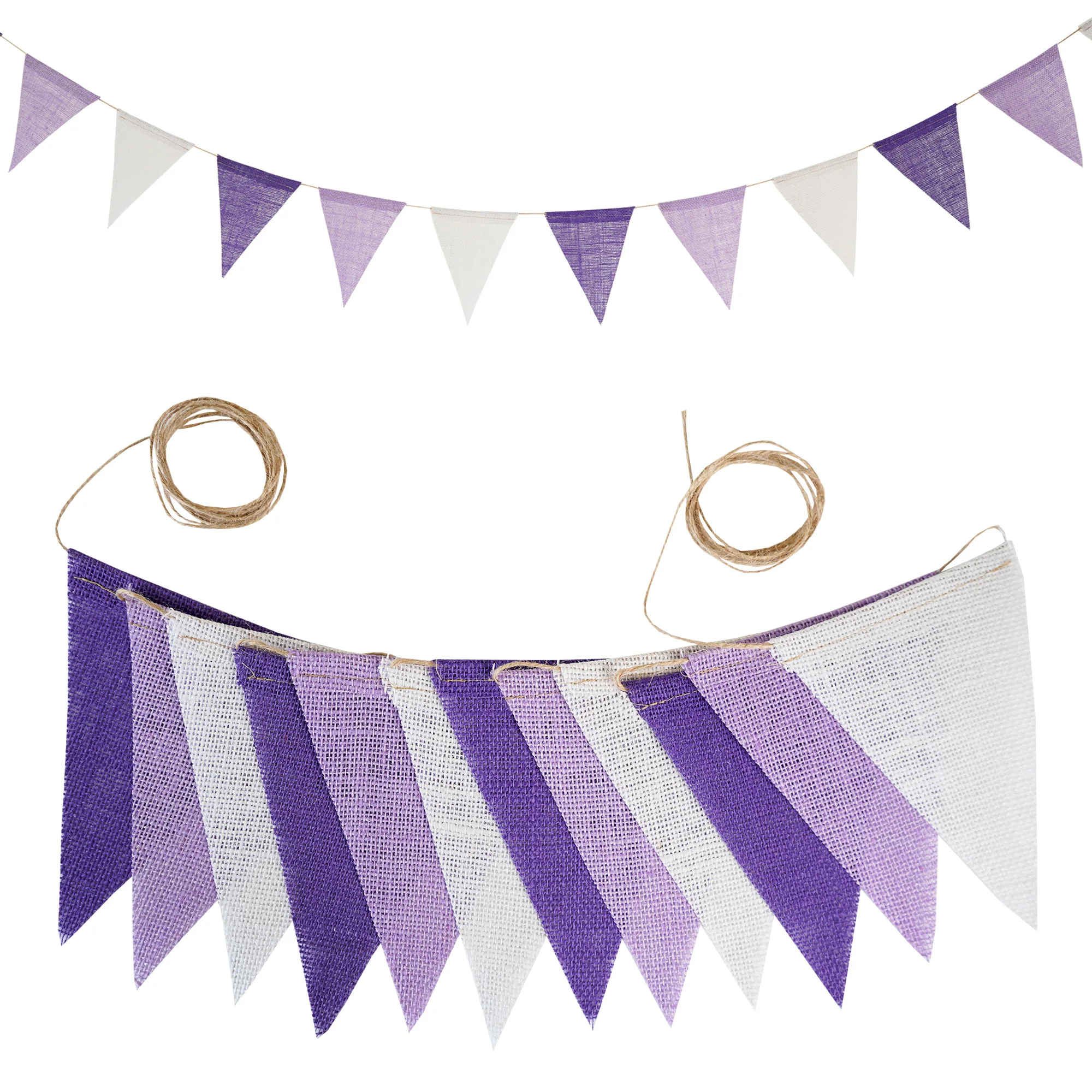 12 Flags/13 Flags Pennant flags Hessian Wedding Party Decor Bunting Vintage Photo Prop Banners Home Baby Shower Carnival Garland