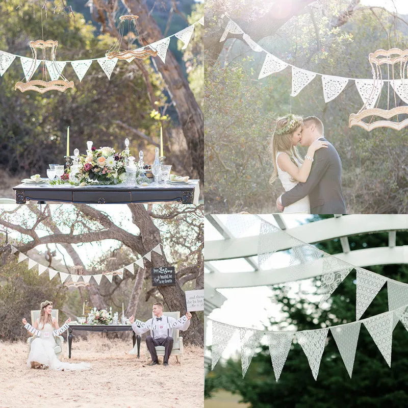 12 Flags/13 Flags Pennant flags Hessian Wedding Party Decor Bunting Vintage Photo Prop Banners Home Baby Shower Carnival Garland