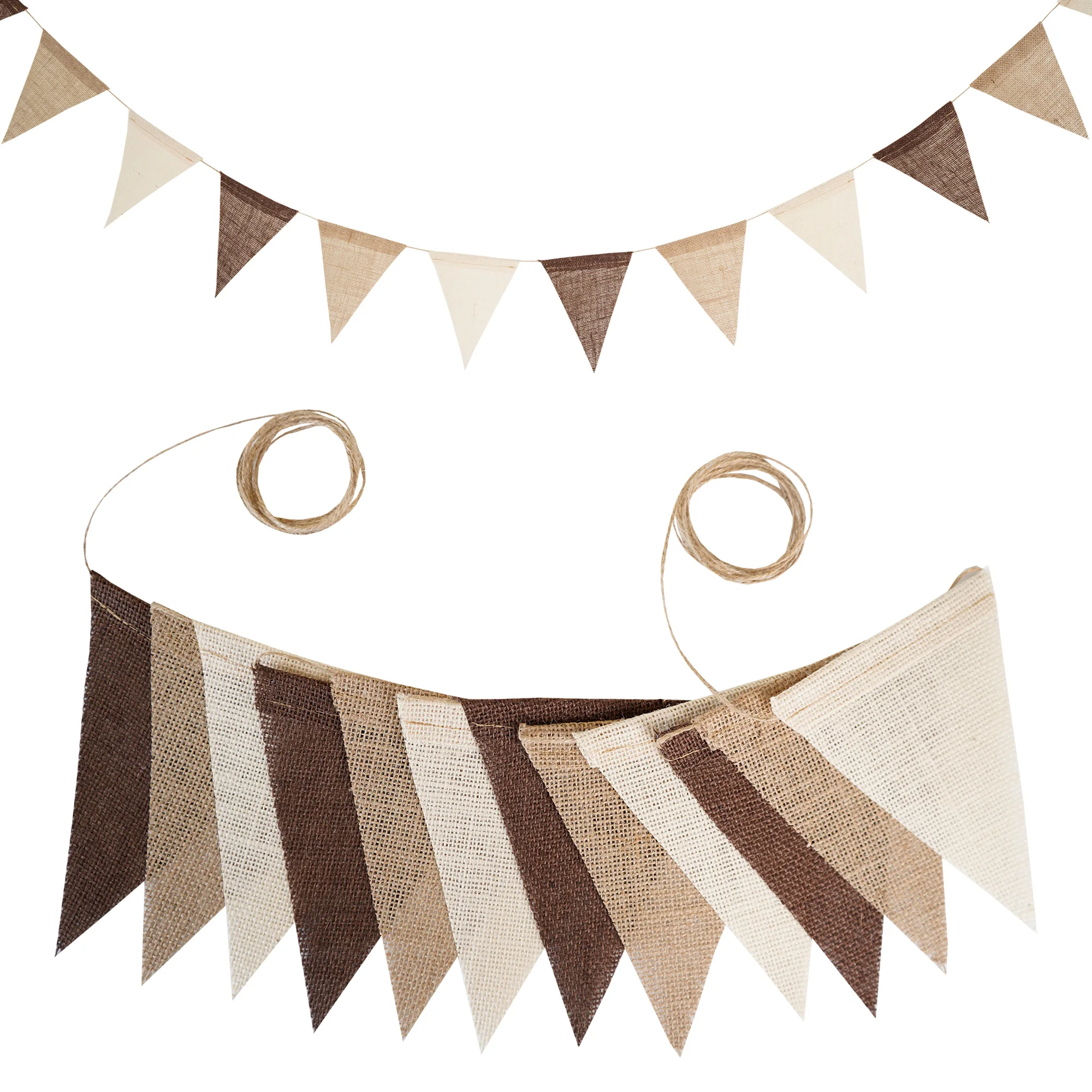 12 Flags/13 Flags Pennant flags Hessian Wedding Party Decor Bunting Vintage Photo Prop Banners Home Baby Shower Carnival Garland