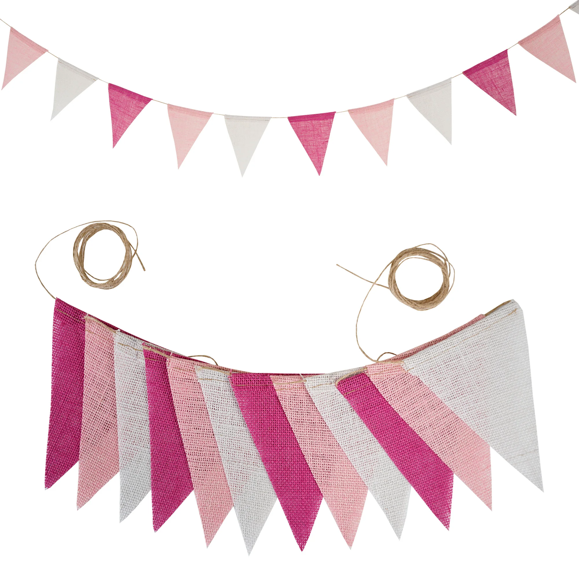 12 Flags/13 Flags Pennant flags Hessian Wedding Party Decor Bunting Vintage Photo Prop Banners Home Baby Shower Carnival Garland