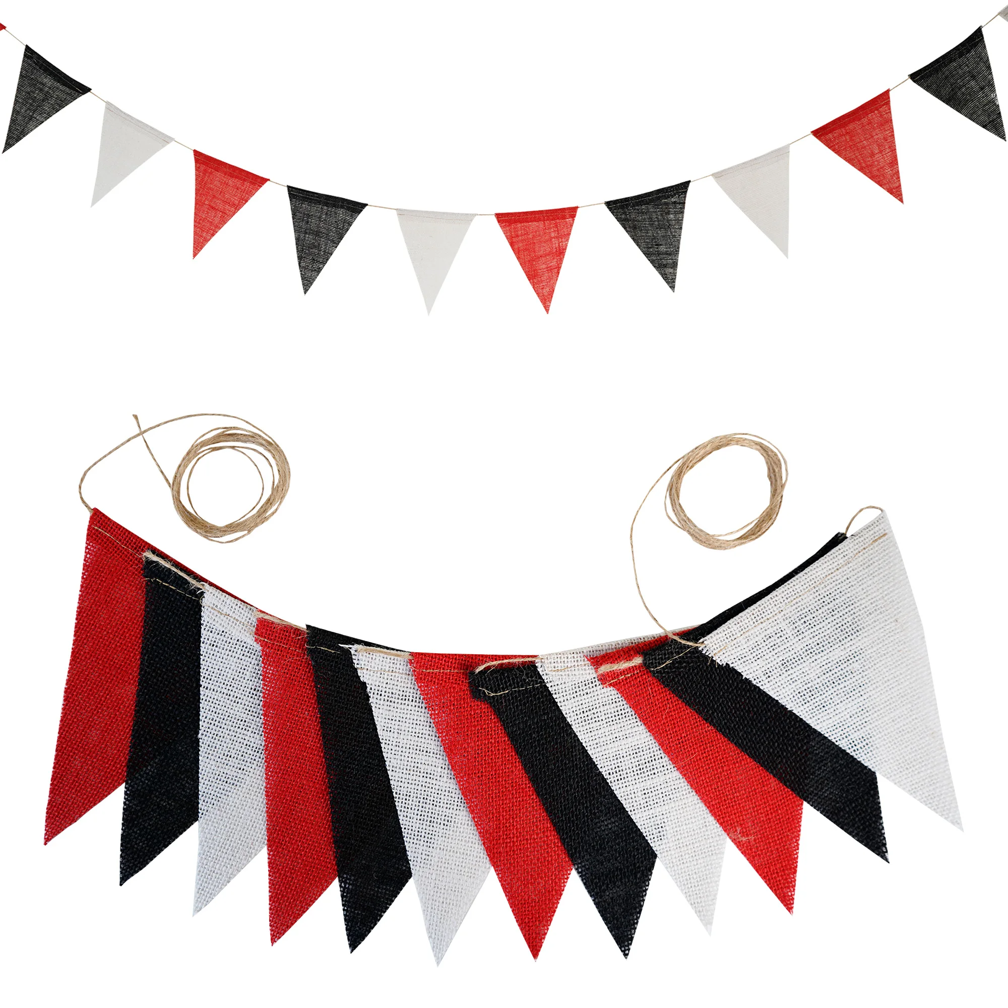 12 Flags/13 Flags Pennant flags Hessian Wedding Party Decor Bunting Vintage Photo Prop Banners Home Baby Shower Carnival Garland