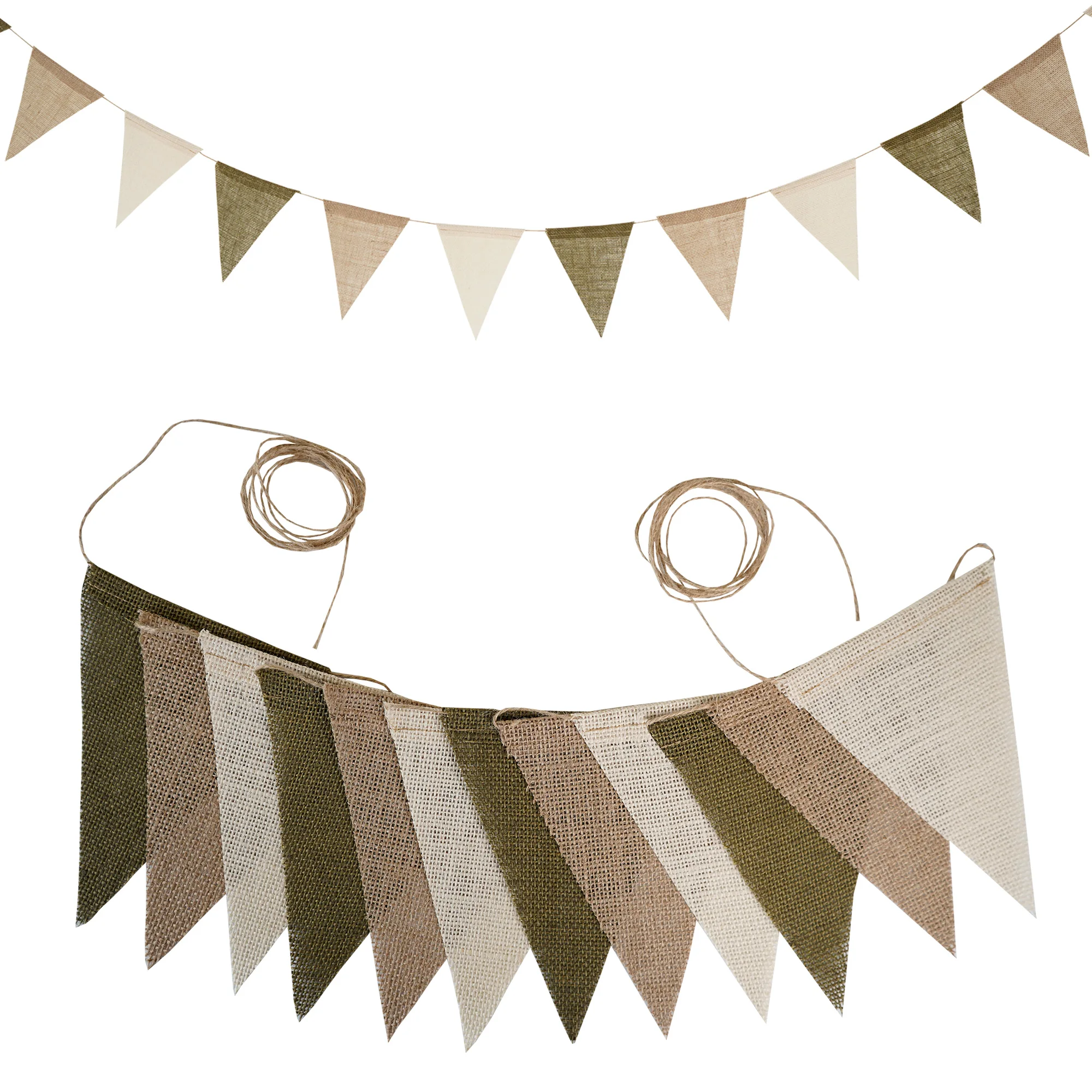 12 Flags/13 Flags Pennant flags Hessian Wedding Party Decor Bunting Vintage Photo Prop Banners Home Baby Shower Carnival Garland