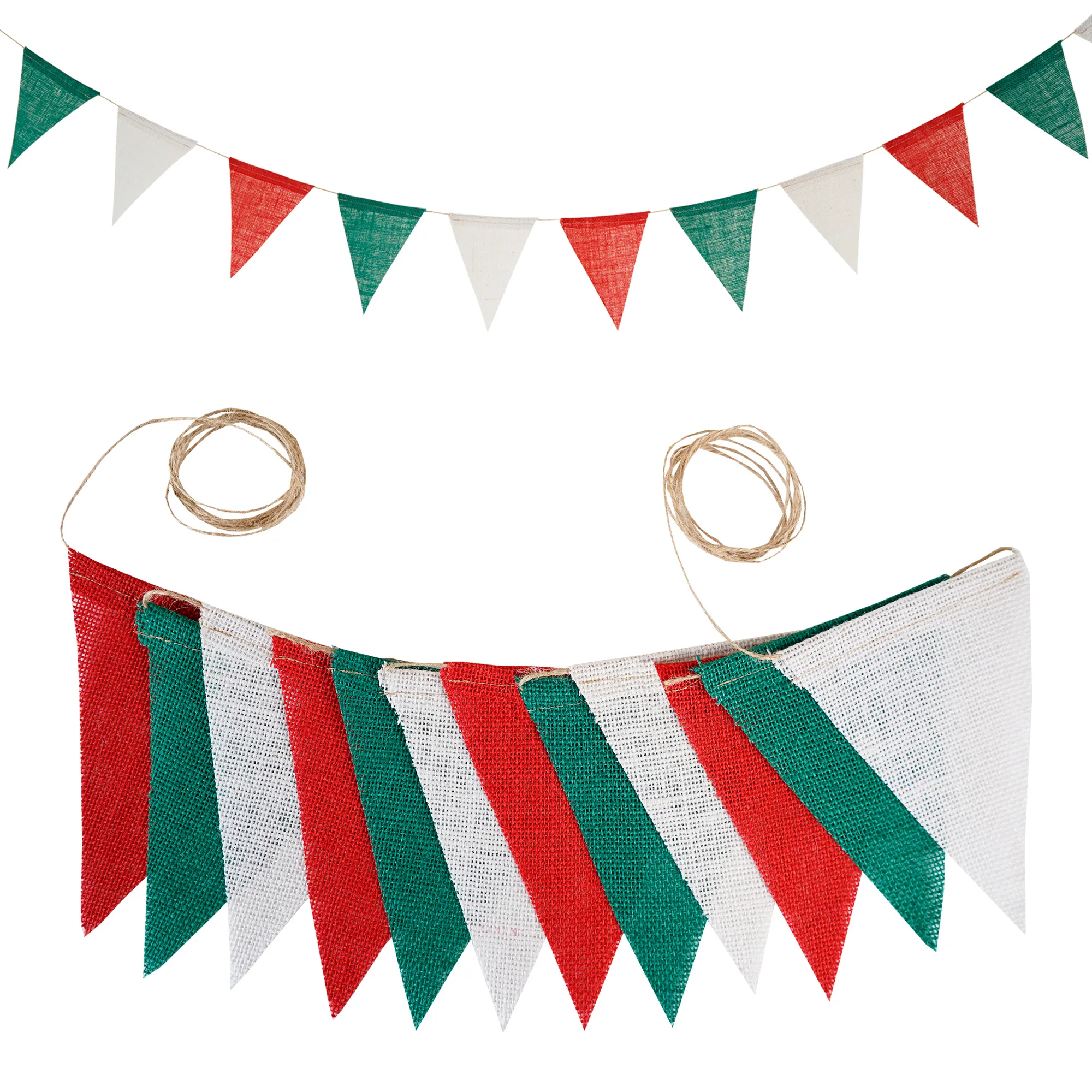 12 Flags/13 Flags Pennant flags Hessian Wedding Party Decor Bunting Vintage Photo Prop Banners Home Baby Shower Carnival Garland