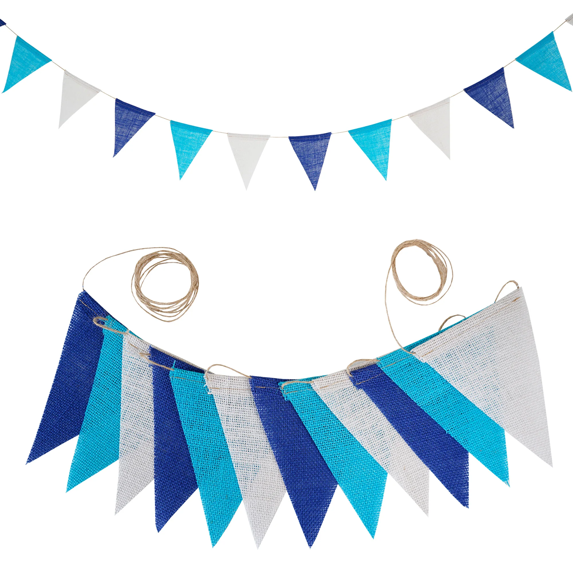 12 Flags/13 Flags Pennant flags Hessian Wedding Party Decor Bunting Vintage Photo Prop Banners Home Baby Shower Carnival Garland