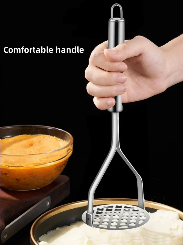 Stainless Steel Potato Masher Manual Fruit Vegetable Mud Press Food Crusher for Baby Complementary Food Kitchen Gadget