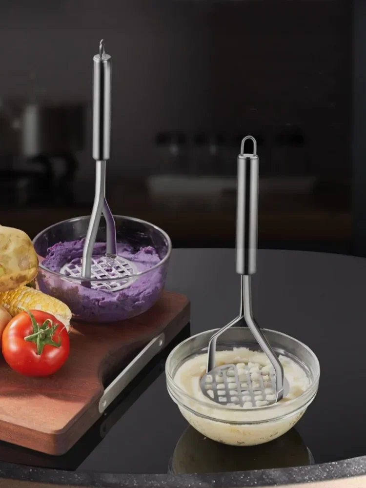 Stainless Steel Potato Masher Manual Fruit Vegetable Mud Press Food Crusher for Baby Complementary Food Kitchen Gadget