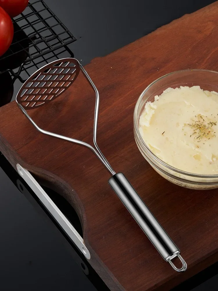 Stainless Steel Potato Masher Manual Fruit Vegetable Mud Press Food Crusher for Baby Complementary Food Kitchen Gadget