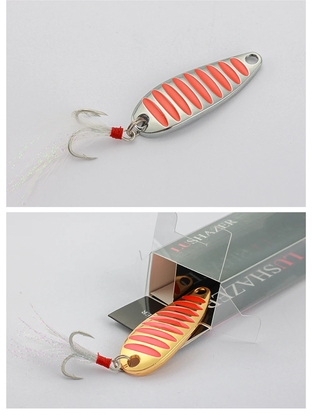 LUSHAZER brand Fishing lure spoon 2g 5g 7g 10g 15g 20g Gold/Silver fishing bait spoon hard lures metal lure China free shipping