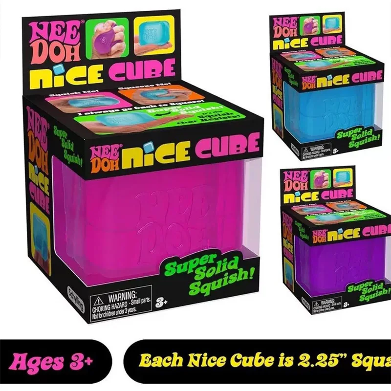Schylling Needoh Nice Cube Sensory Stress Reliever Fidget Tool for Anxiety &Focus Desk for Adults & Anti-Anxiety Squeeze Kids