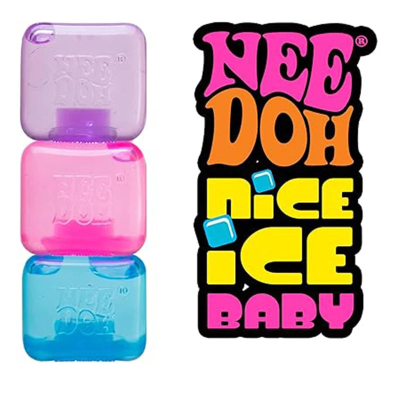 Schylling Needoh Nice Cube Sensory Stress Reliever Fidget Tool for Anxiety &Focus Desk for Adults & Anti-Anxiety Squeeze Kids