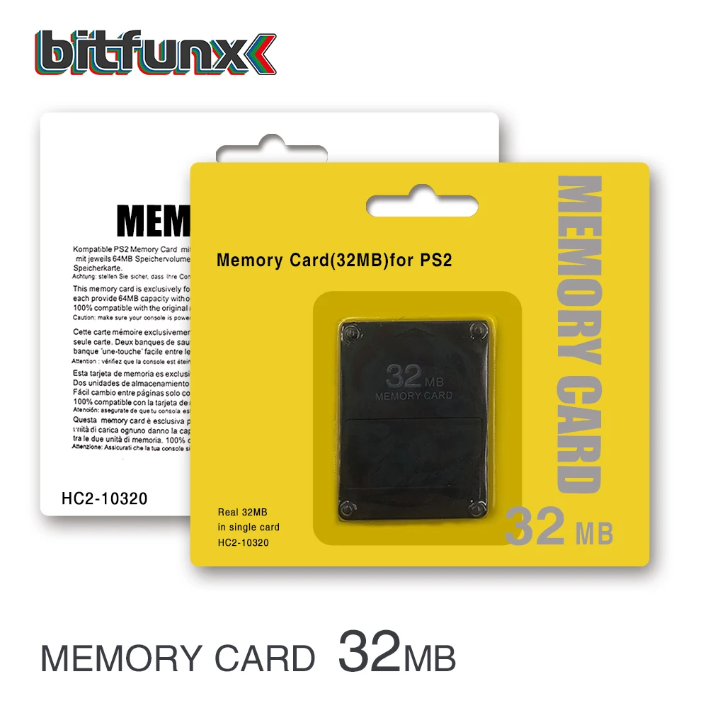 Bitfunx Black Empaty Memory 8Card 8MB/16MB/32MB/64MB/128MB/256MB Game Save for Playstation 2 PS2 Game Console
