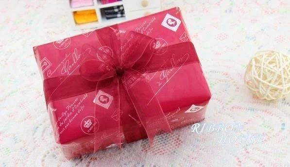 (50 Yards/Roll) Organza Ribbon Wholesale Gift Wrapping Decoration Christmas Silk Ribbons Lace Fabric 12/15/20/25/40/50mm