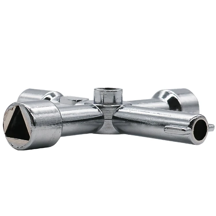 4 Way Universal Cross Triangle Wrench KEY for Train Electrical Elevator Cabinet Valve Alloy Triangle