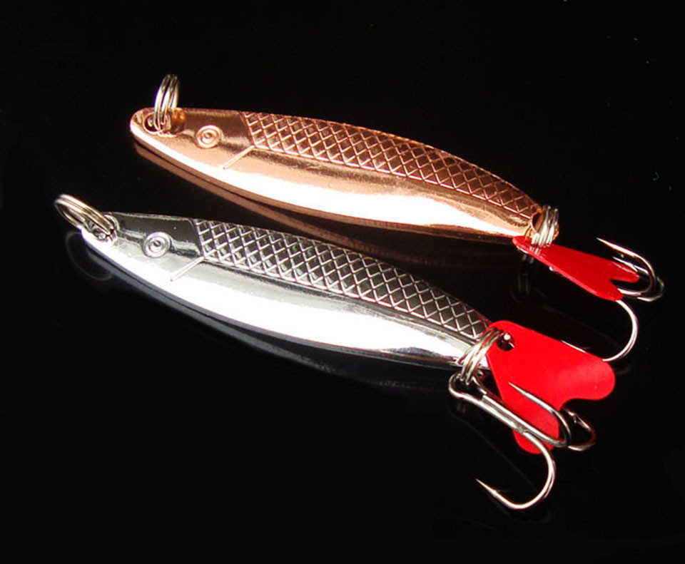 2PCS/Lot 6cm 10g Metal Spinner Spoon Fishing Lure Hard Baits Sequins Noise Paillette Artificial Bait with Treble Hook