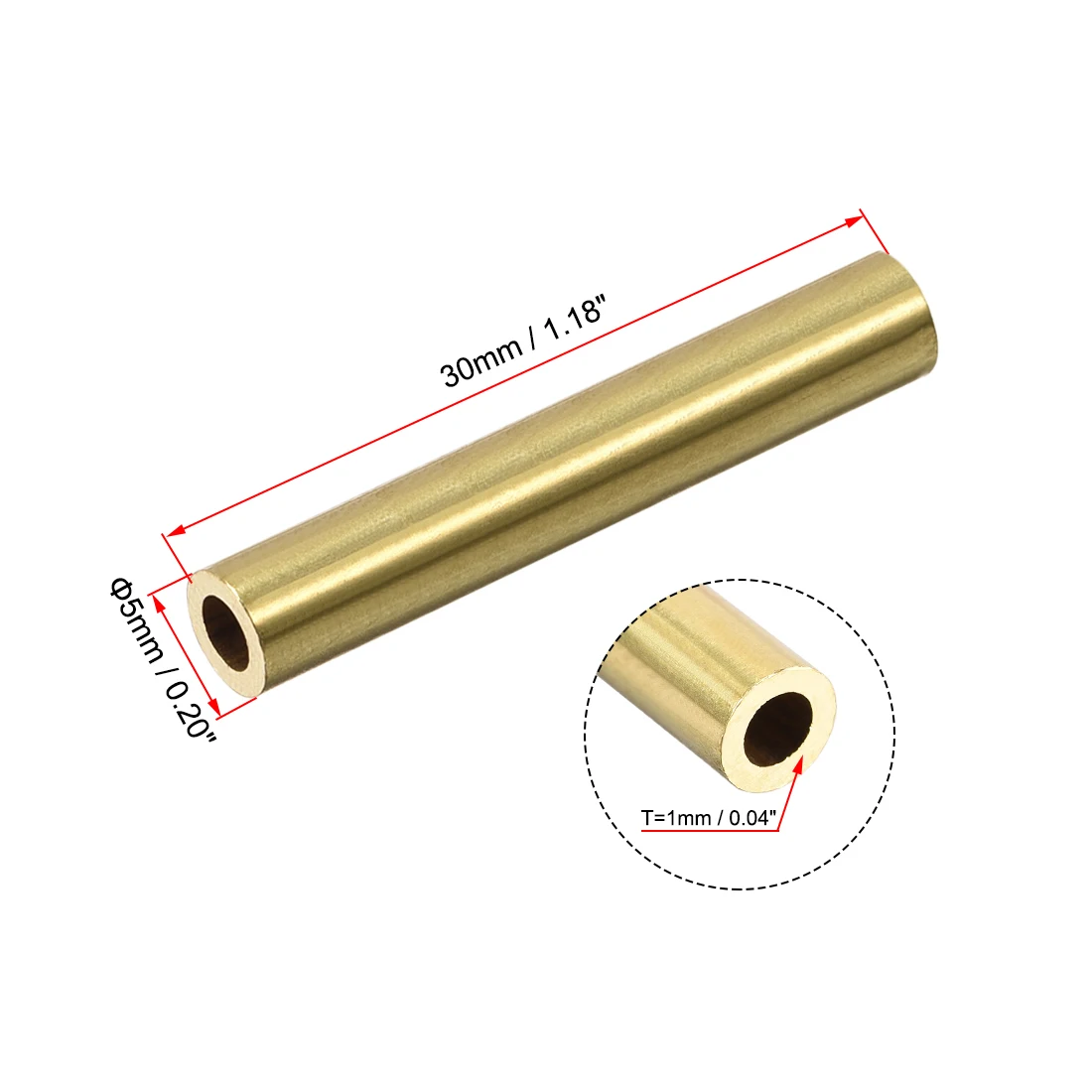 10Pcs Brass Round Tube 2-10mm OD 0.5mm/1mm Wall Thickness 30mm Length Seamless Pipe Tubing for DIY Crafts Macrame Wall Hanging