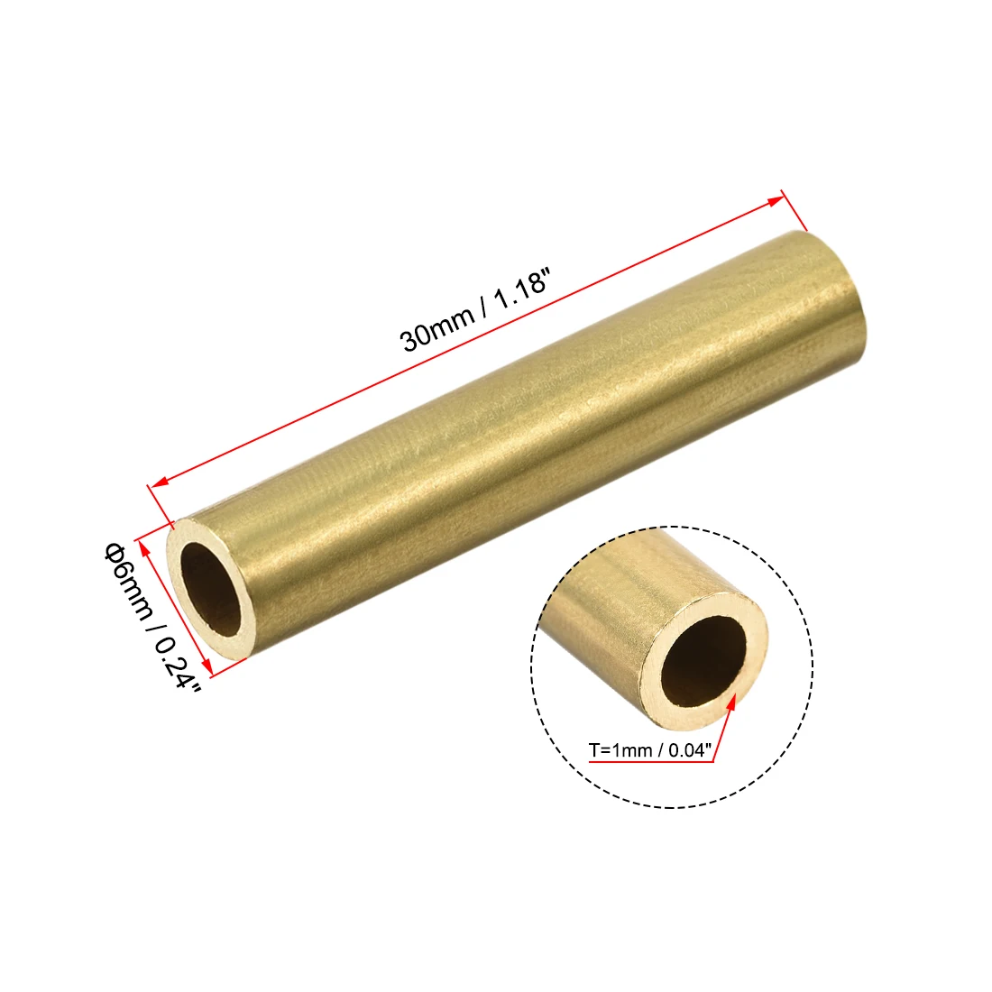 10Pcs Brass Round Tube 2-10mm OD 0.5mm/1mm Wall Thickness 30mm Length Seamless Pipe Tubing for DIY Crafts Macrame Wall Hanging