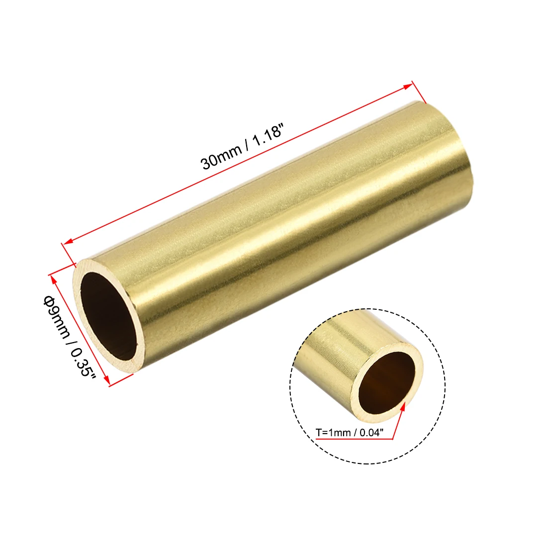 10Pcs Brass Round Tube 2-10mm OD 0.5mm/1mm Wall Thickness 30mm Length Seamless Pipe Tubing for DIY Crafts Macrame Wall Hanging
