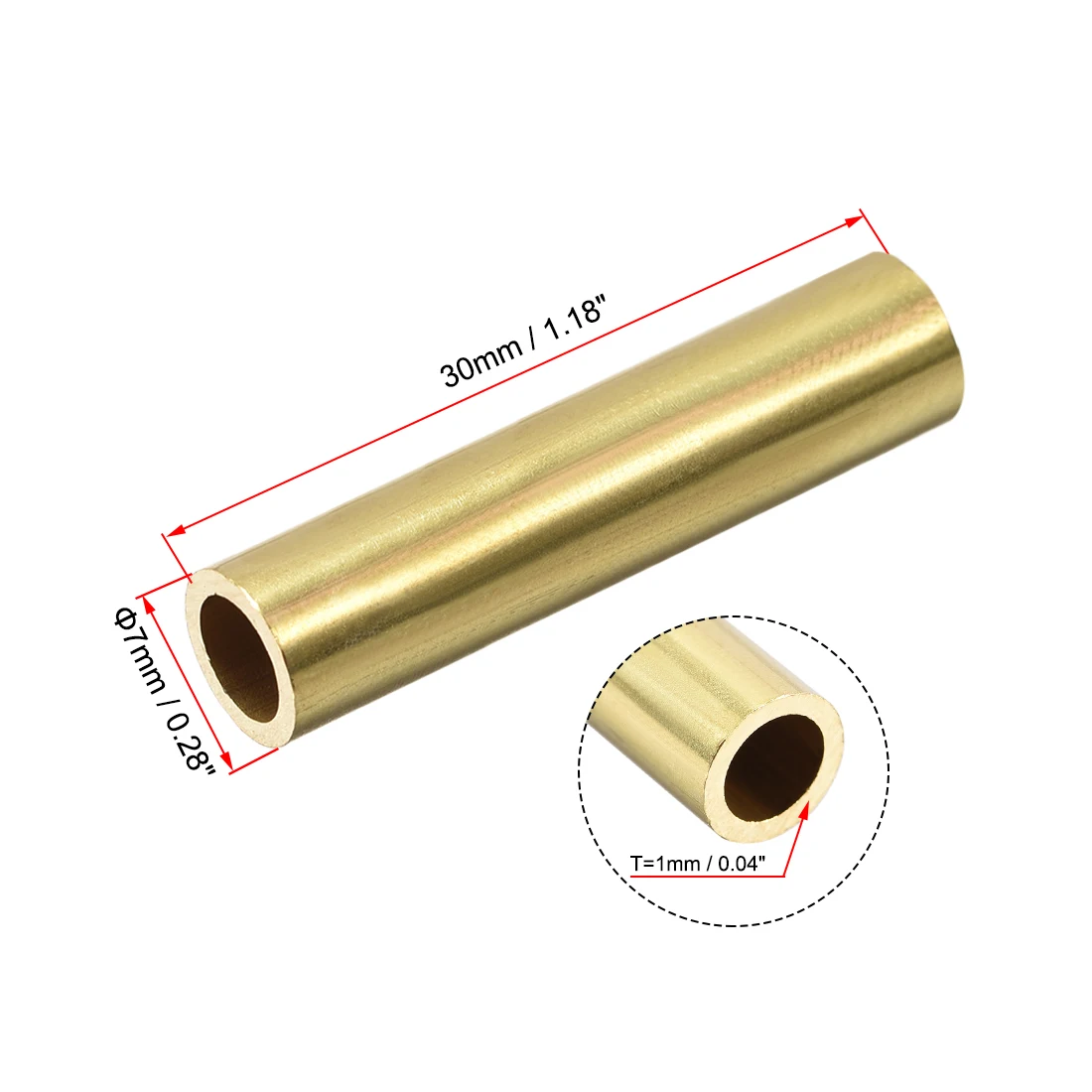 10Pcs Brass Round Tube 2-10mm OD 0.5mm/1mm Wall Thickness 30mm Length Seamless Pipe Tubing for DIY Crafts Macrame Wall Hanging