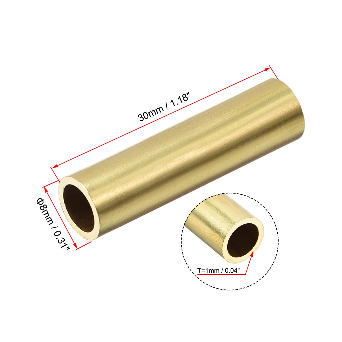 10Pcs Brass Round Tube 2-10mm OD 0.5mm/1mm Wall Thickness 30mm Length Seamless Pipe Tubing for DIY Crafts Macrame Wall Hanging