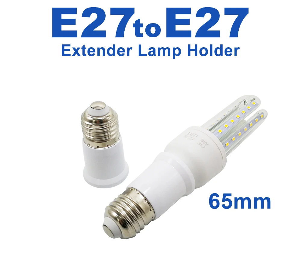 E27 To E27 Lamp Base Extender 65mm 95mm 197mm Lamp Holder Converter E27-E27 Flame Retardant Lamp Socket Adapter For Light Bulb