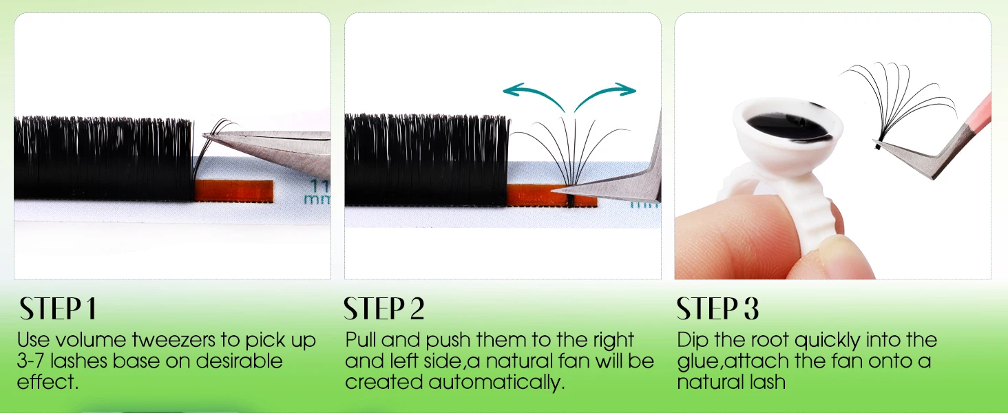 GEMERRY Easy Fan Eyelash Extensions D Curl W Shape Flowering Self-Making Fan Lashes Volume Eyelashes Faux Mink Makeup Tool