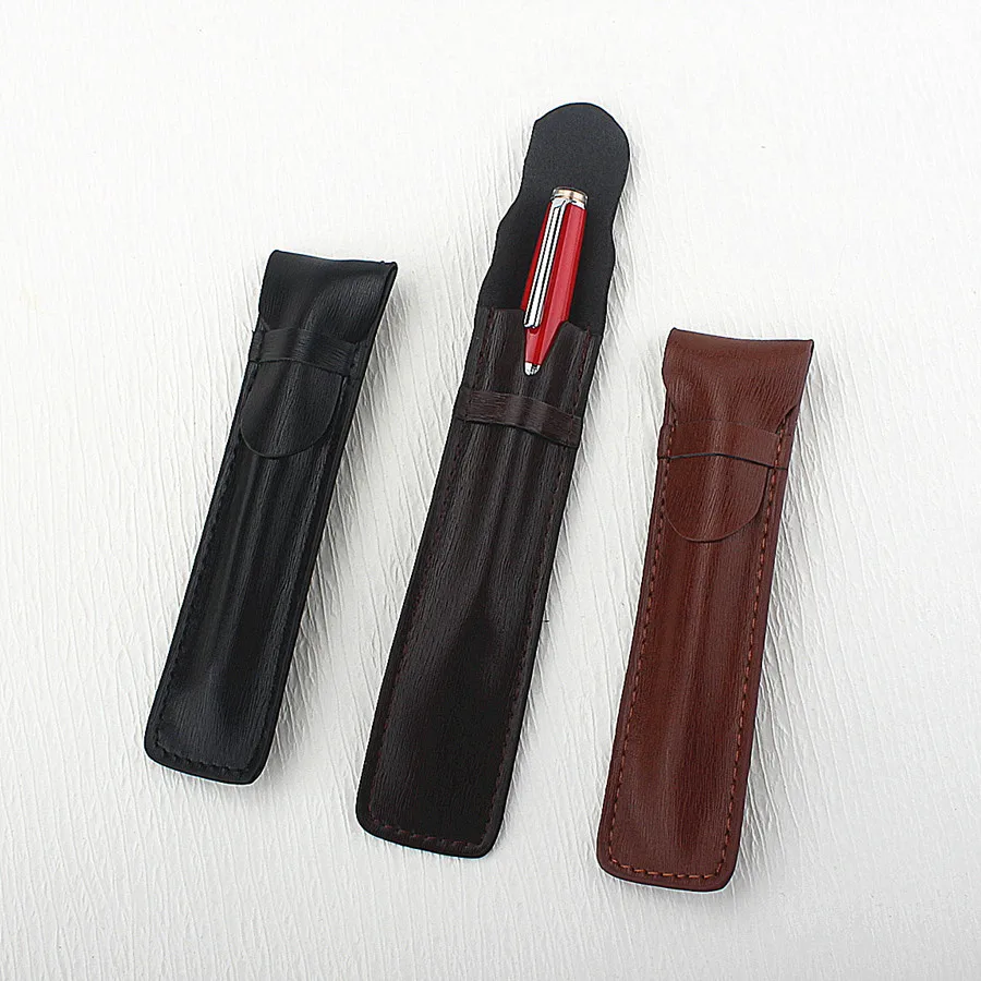 New Leather Large Capacity Fountain Pencil Case 48 Slots Pen Bag Writing Holder Supplies Accessories