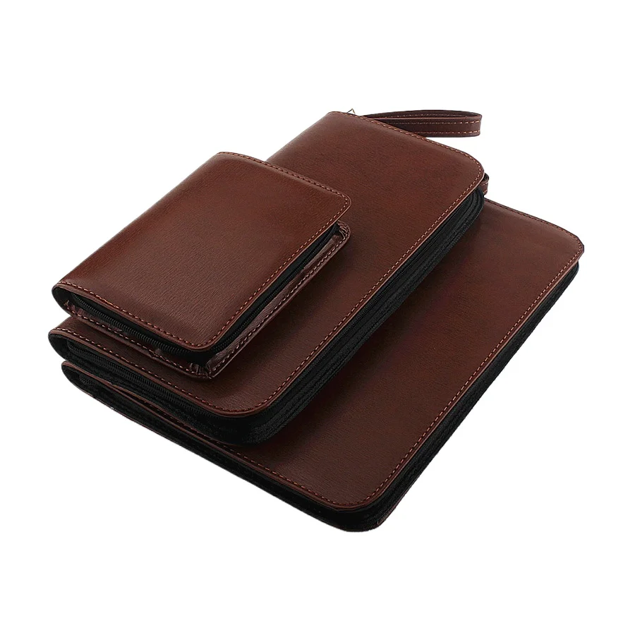 New Leather Large Capacity Fountain Pencil Case 48 Slots Pen Bag Writing Holder Supplies Accessories