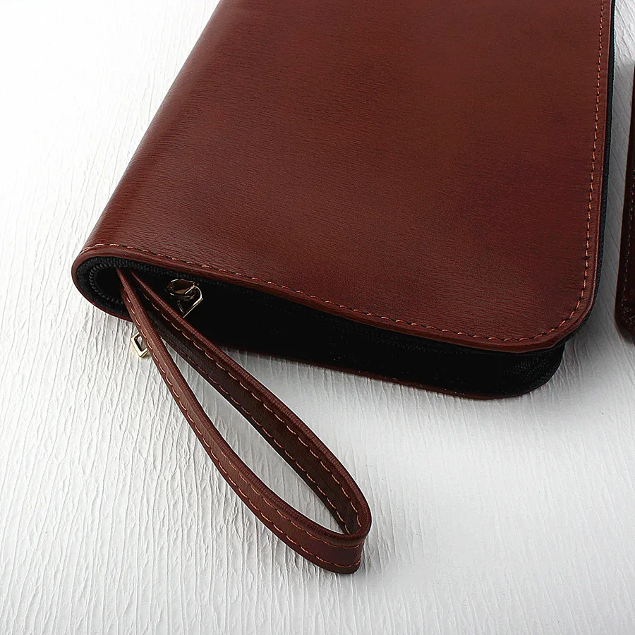 New Leather Large Capacity Fountain Pencil Case 48 Slots Pen Bag Writing Holder Supplies Accessories