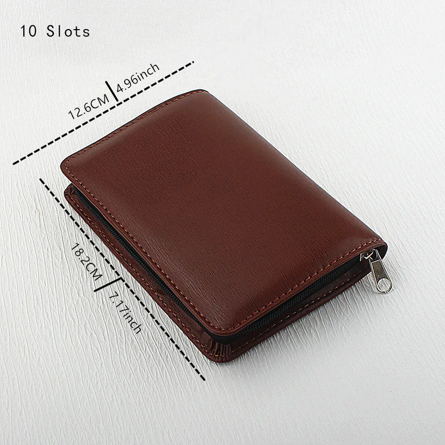 New Leather Large Capacity Fountain Pencil Case 48 Slots Pen Bag Writing Holder Supplies Accessories