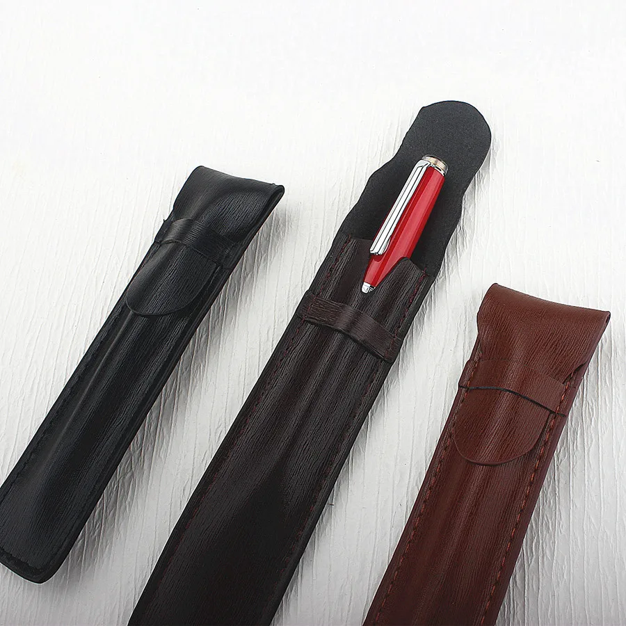 New Leather Large Capacity Fountain Pencil Case 48 Slots Pen Bag Writing Holder Supplies Accessories