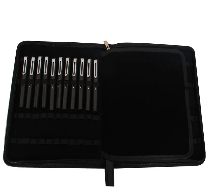 New Leather Large Capacity Fountain Pencil Case 48 Slots Pen Bag Writing Holder Supplies Accessories