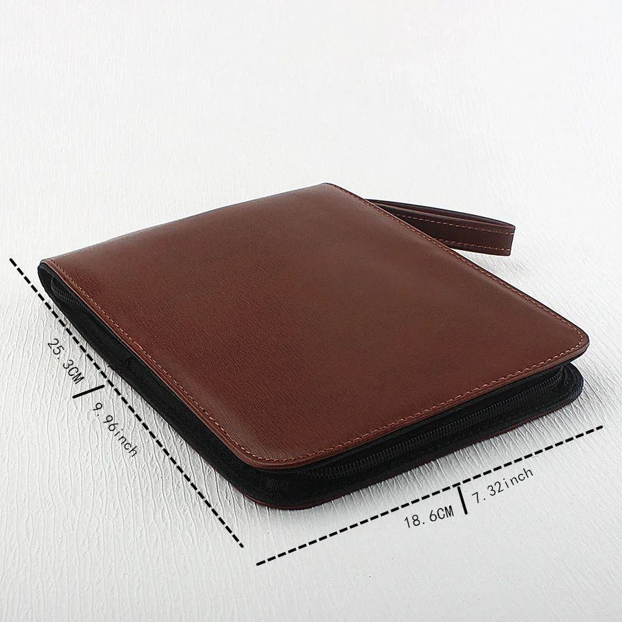 New Leather Large Capacity Fountain Pencil Case 48 Slots Pen Bag Writing Holder Supplies Accessories