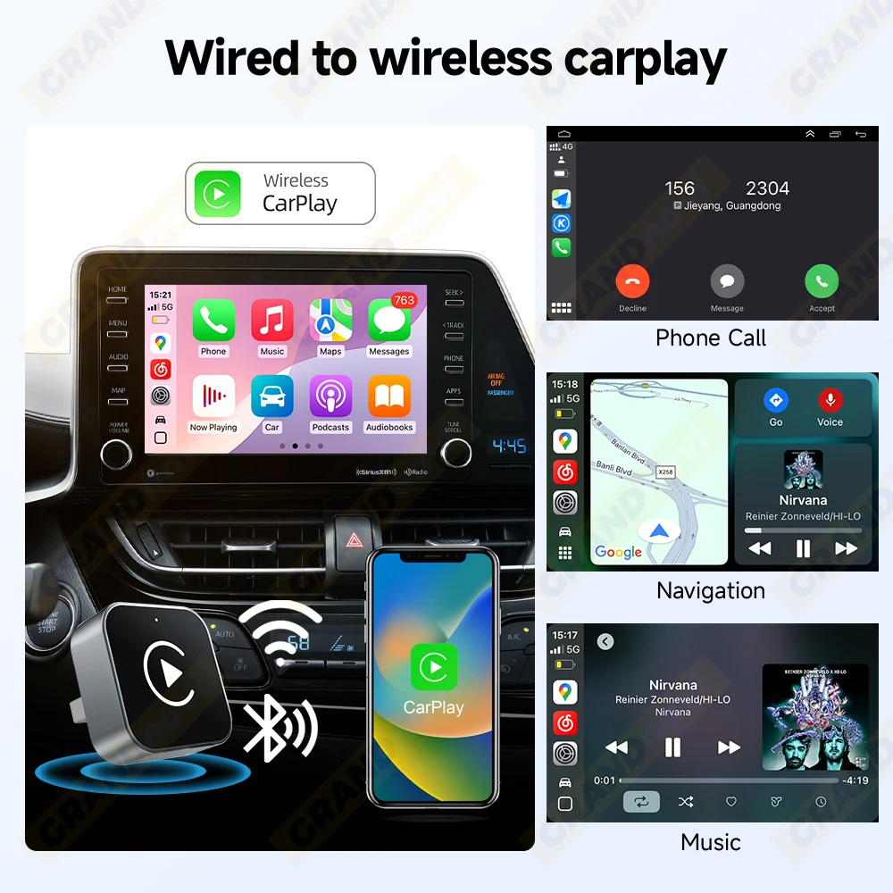 2026 2IN1 Wireless CarPlay Android Auto USB/Type-C Adapter Dongle Smart Box Plug Play For VW Toyota Nissan Honda Ford Benz KIA