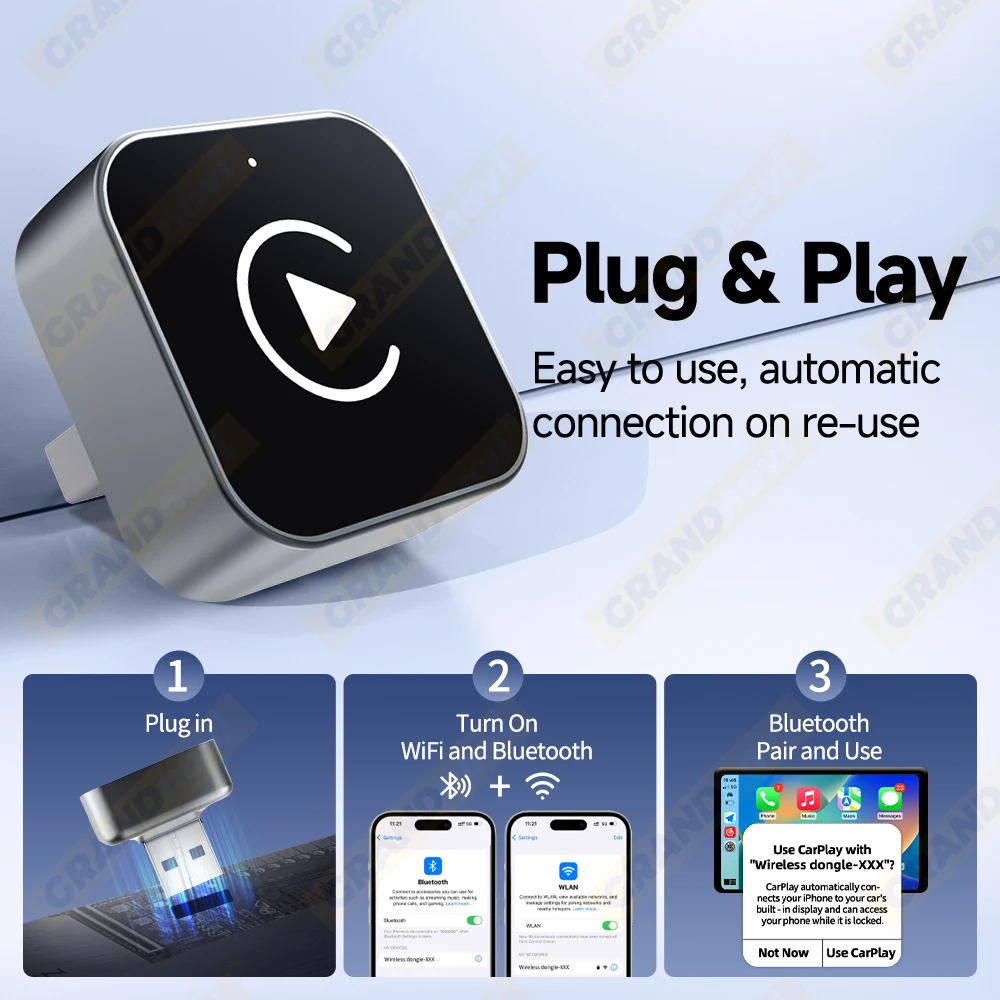 2026 2IN1 Wireless CarPlay Android Auto USB/Type-C Adapter Dongle Smart Box Plug Play For VW Toyota Nissan Honda Ford Benz KIA