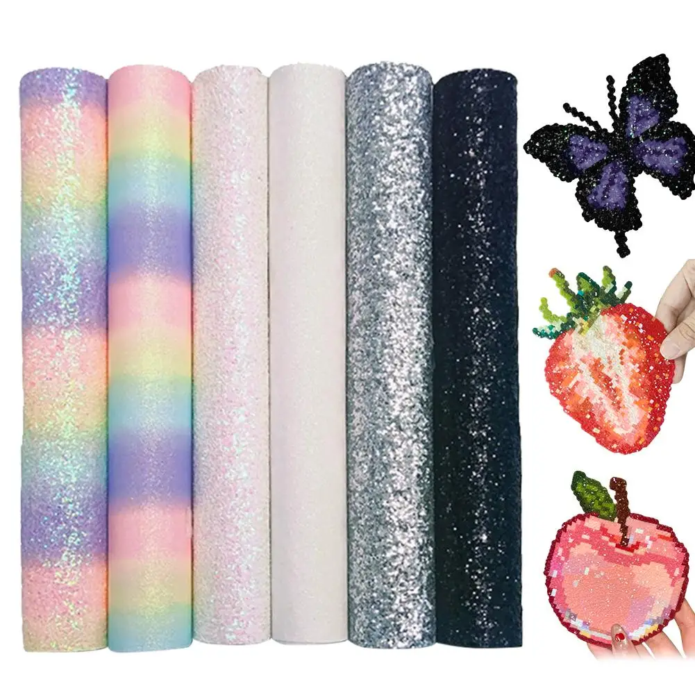 6-piece Bead Art Kit: Rainbow Glitter Fabric, Iron-On Beads, Baking Paper and Iron-On Fabric A Stylish Craft Kit Handcrafted Toy