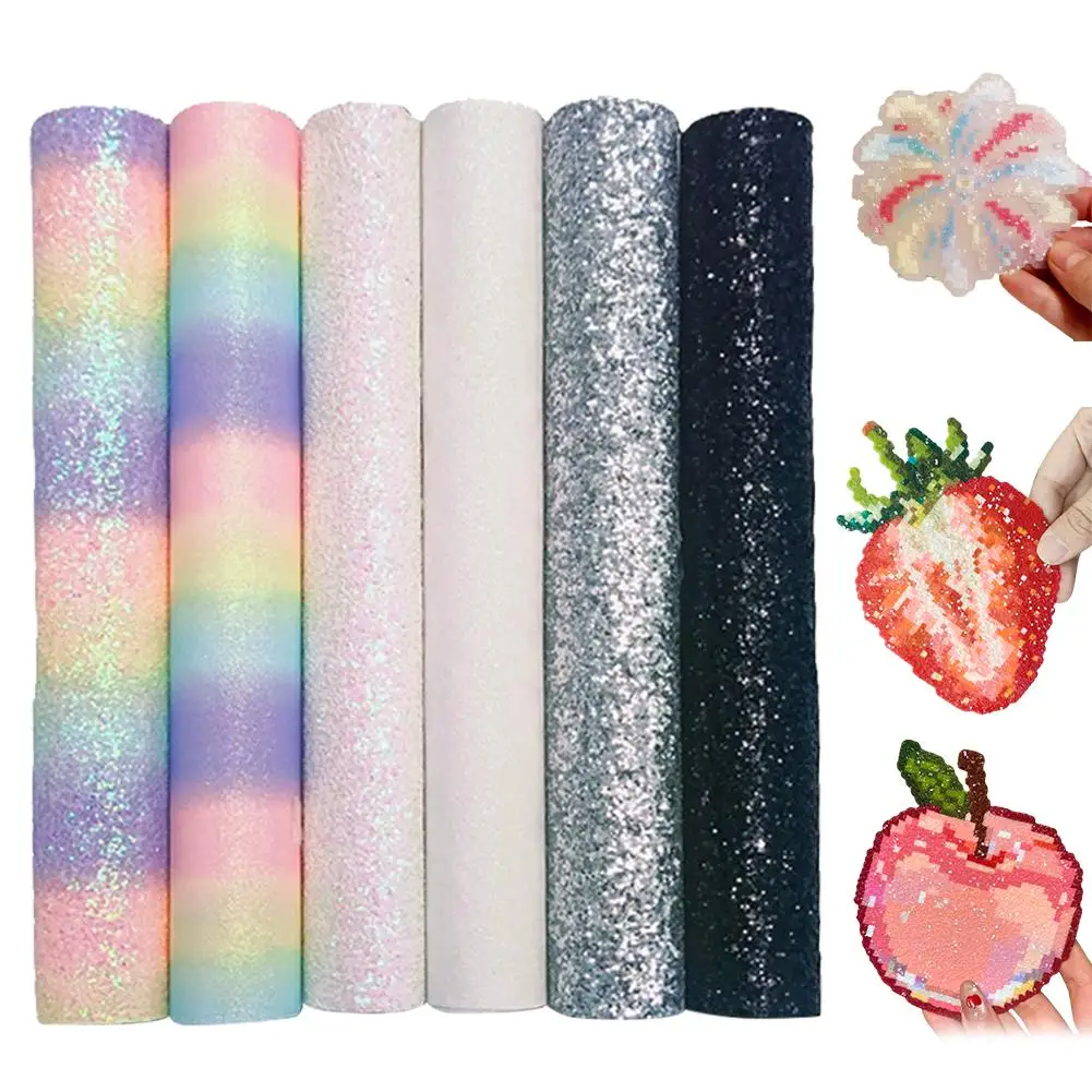 6-piece Bead Art Kit: Rainbow Glitter Fabric, Iron-On Beads, Baking Paper and Iron-On Fabric A Stylish Craft Kit Handcrafted Toy