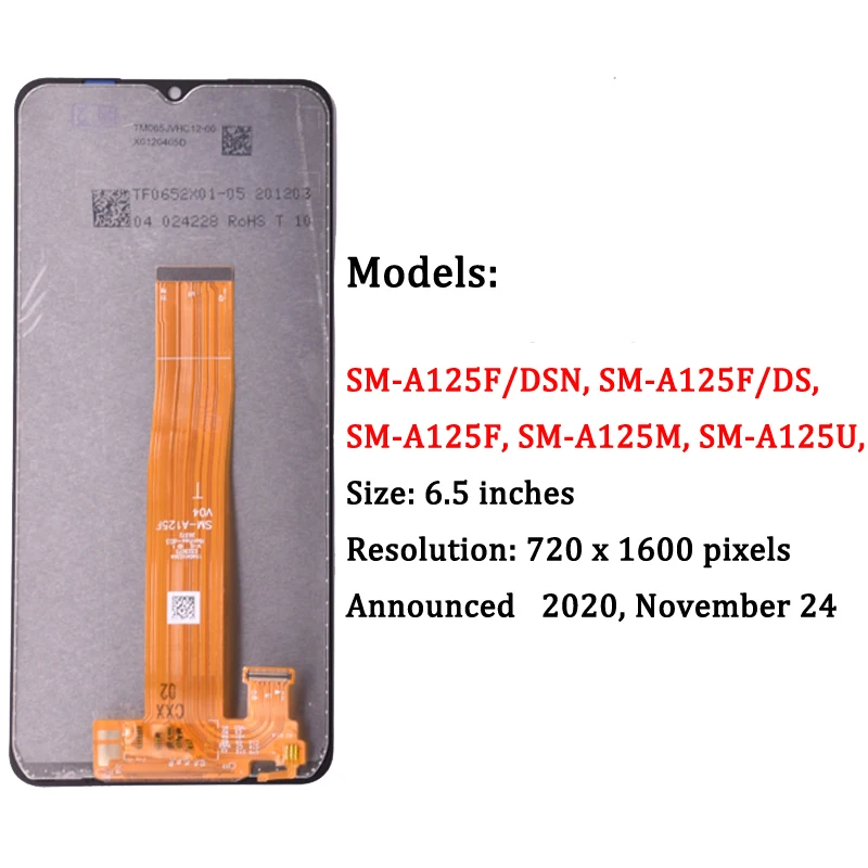 100% Test For Samsung A12 LCD A125F SM-A125F A125 Display Touch Screen Digitizer For Samsung A12 Screen Replacement