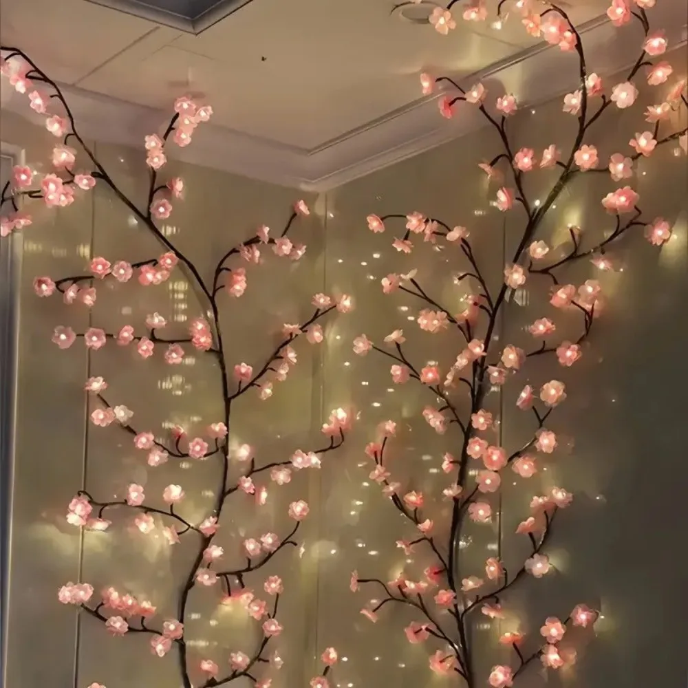 1PC 72/96/144LED Cherry Blossom Tree Lights USB Powered Dimmable LED Artificial Flower Branch Lamp for Bedroom Wedding Party