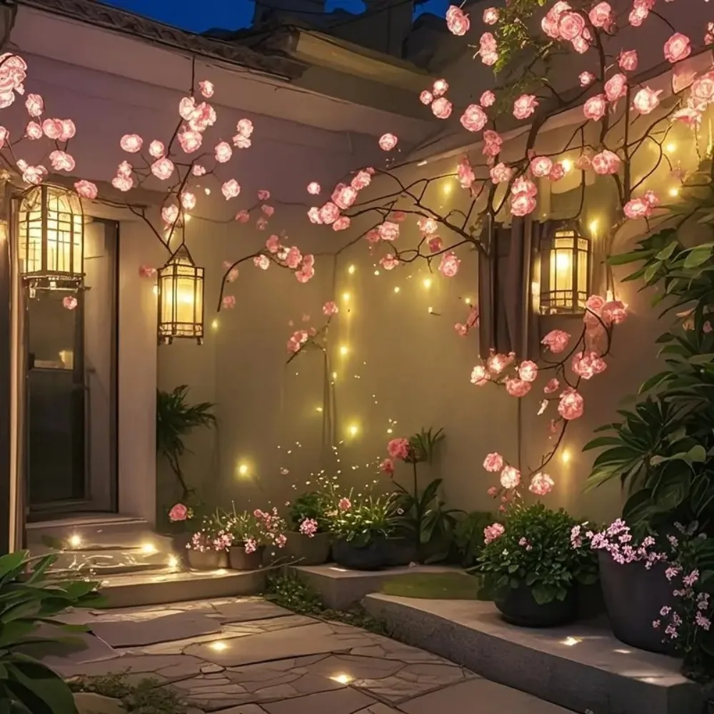 1PC 72/96/144LED Cherry Blossom Tree Lights USB Powered Dimmable LED Artificial Flower Branch Lamp for Bedroom Wedding Party